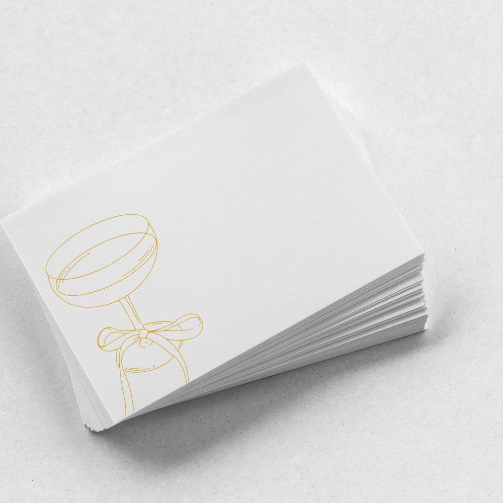 Mini Note Cards, Champagne Coup - Mini Note Cards, Whimsical Place Cards, Set of 20