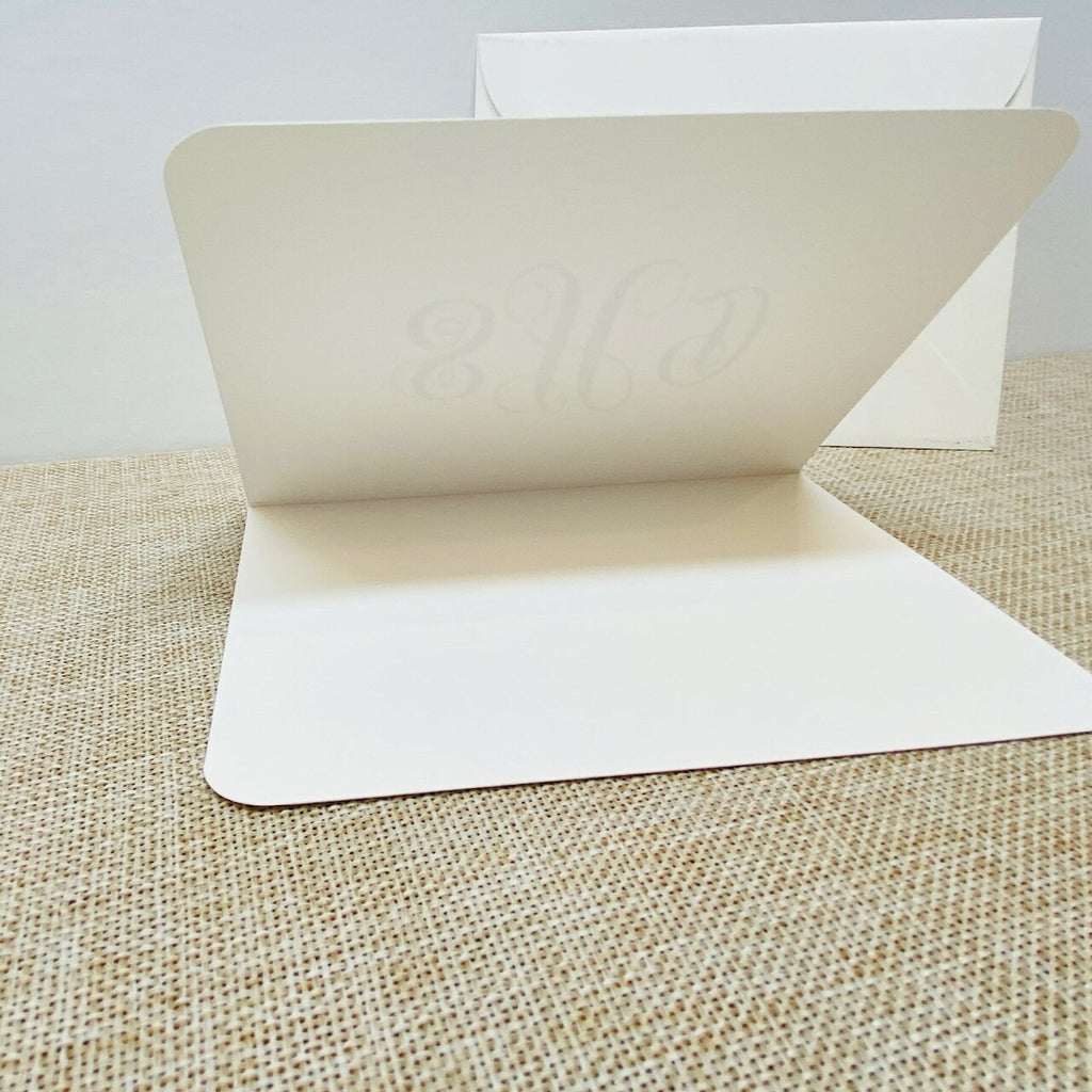 Monogram Folded Notecards, Personalized Notecards