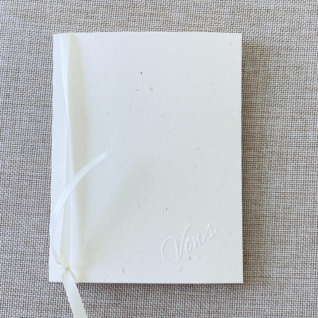 Embossed Ivory Wedding Vow Books - Set of 2 Minimalist Keepsakes