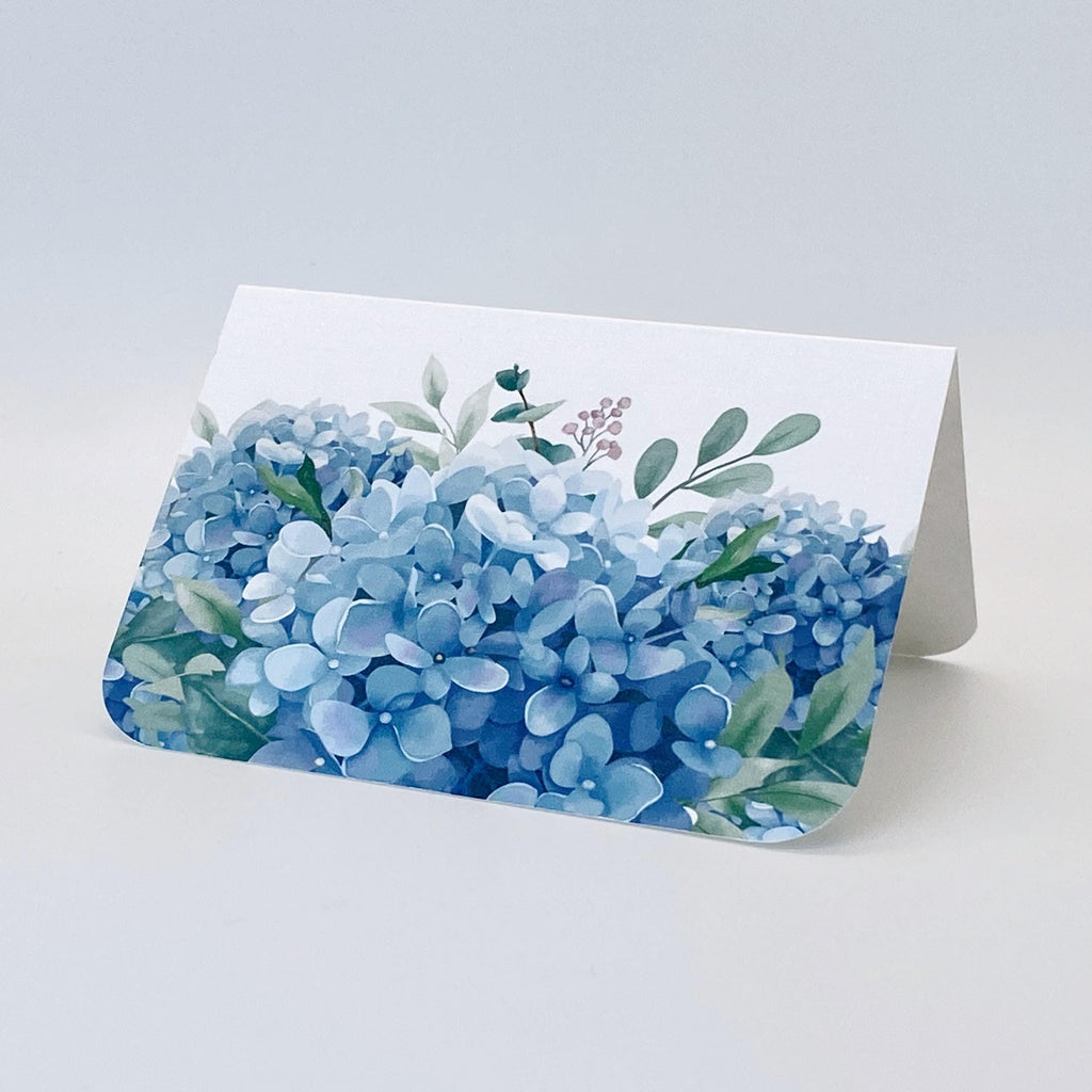 Blue Hydrangea Place Cards, Set of 25