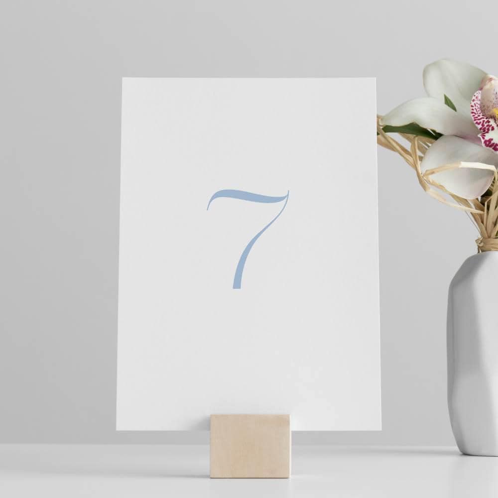 Wedding Table Numbers 1- 20, Dusty Blue, 4 x 6