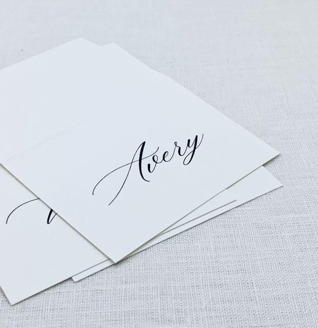 Calligraphy Place Card,  Wedding Place Cards with guest name printing, Set of 100
