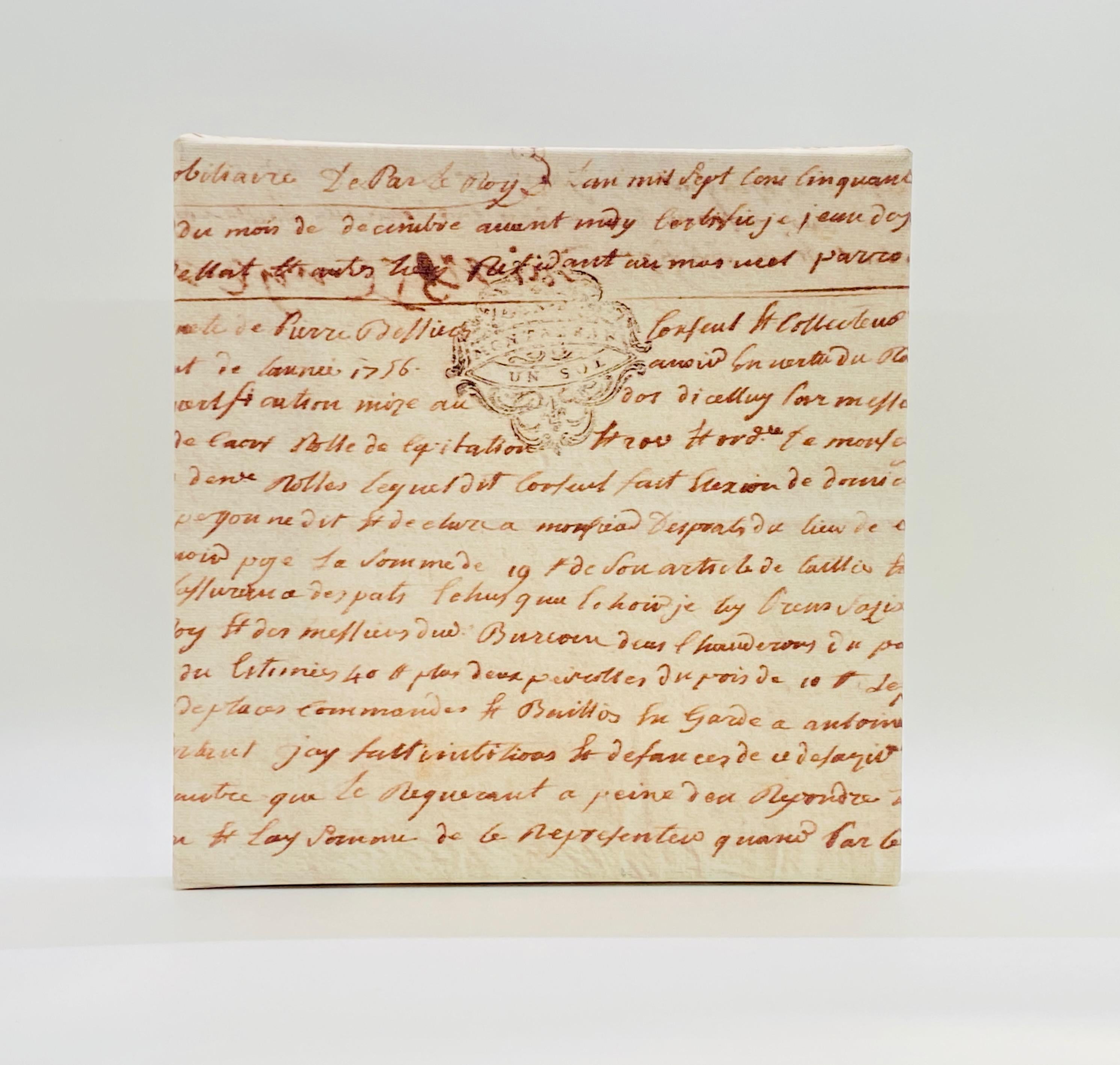 French Script Art Print 8x8 – Vintage Parisian Typography Wall Art, Neutral Antique Style Decor