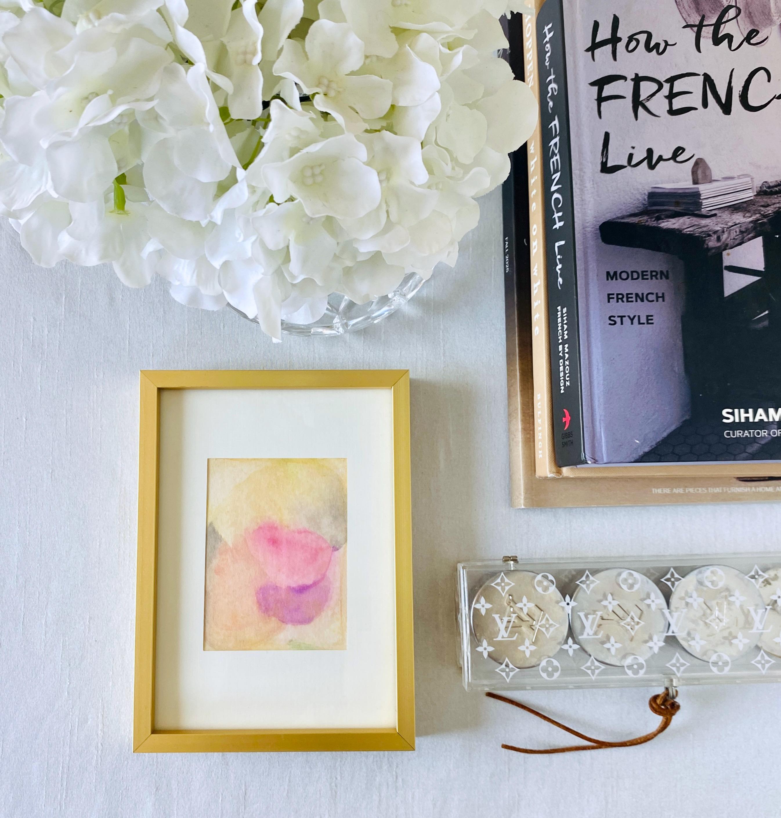 Framed Abstract Watercolor Art: Jewel Tone Home Decor (5x7)