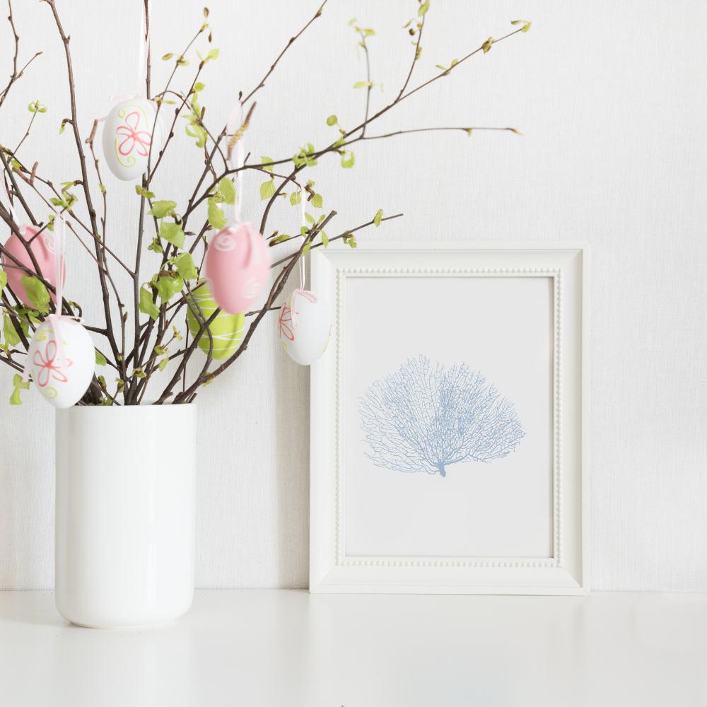 Blue Watercolor Seashell Prints: Coastal Minimalist Wall Art, 5 x 7 printed + shipped