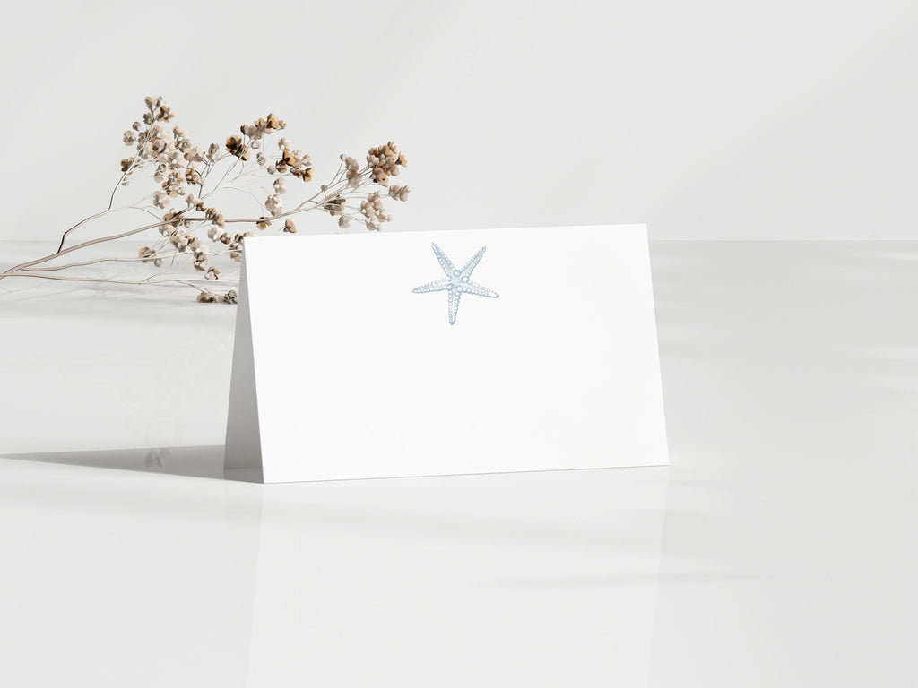 Dusty Blue Starfish Place Cards