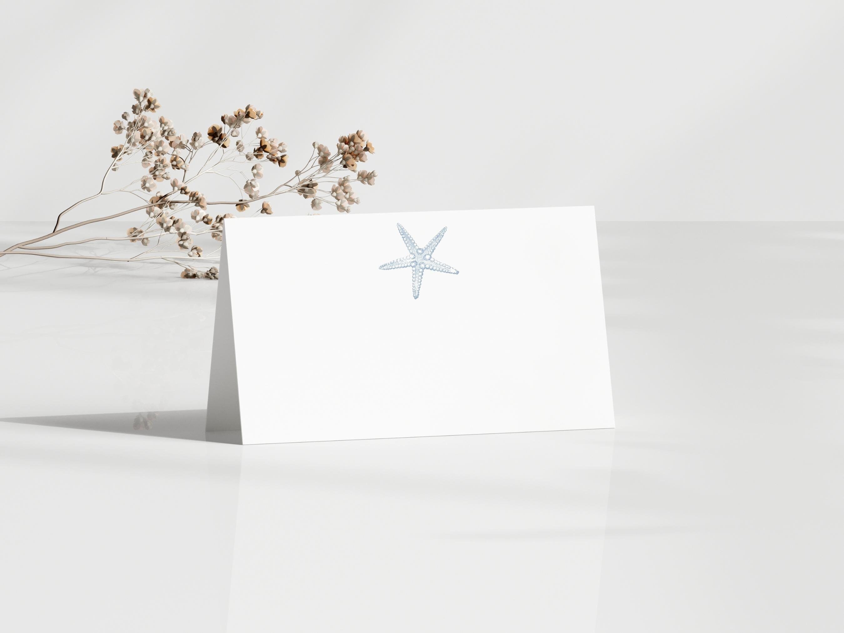 Dusty Blue Starfish Place Cards