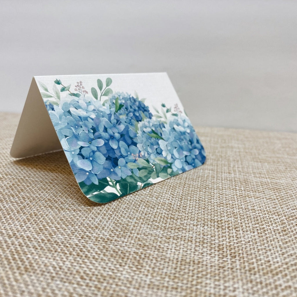 Blue Hydrangea Place Cards, Set of 25