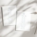 Starfish Beach Wedding Seating Chart: Dusty Blue Calligraphy with free personalization