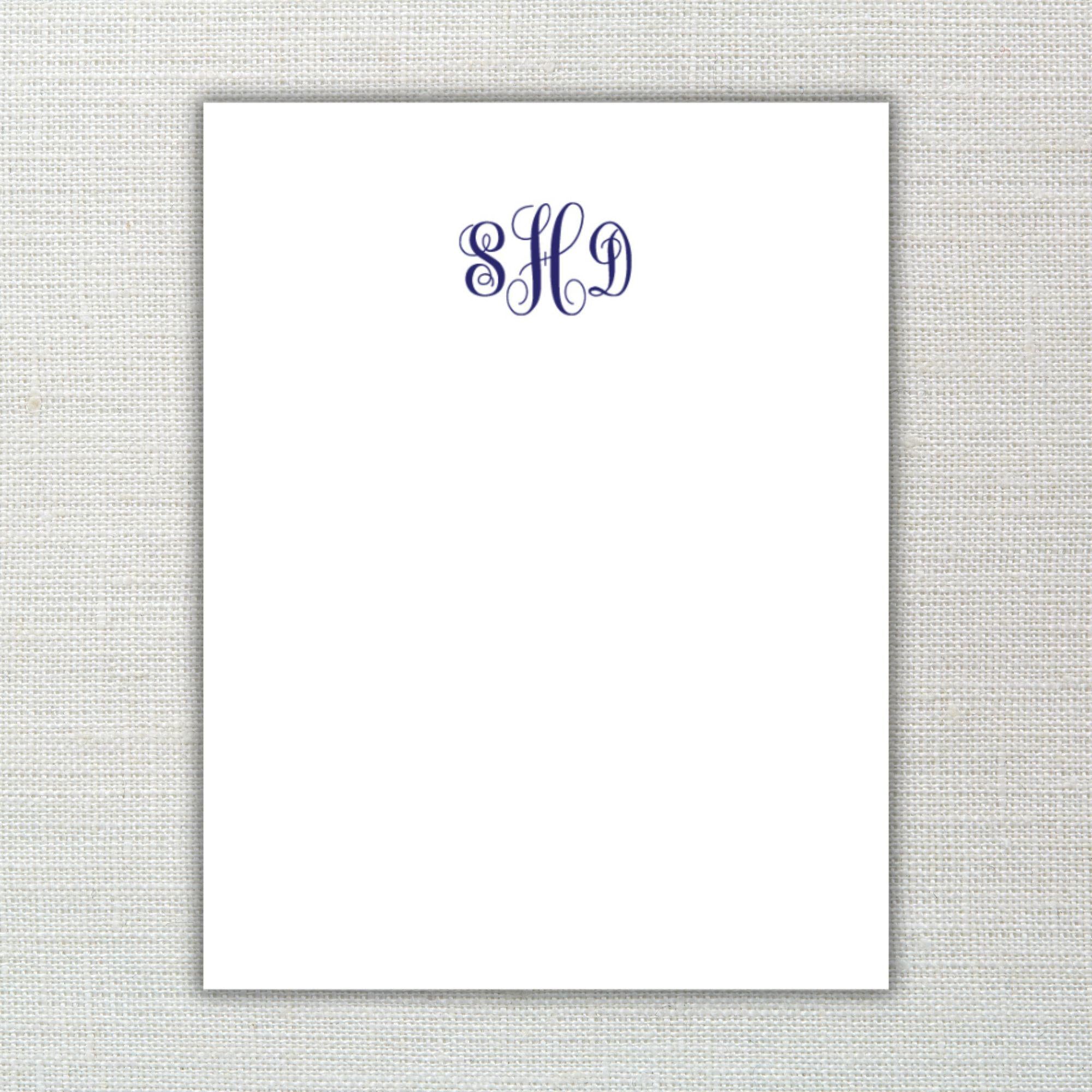 Monogram Personalized Jotter Cards, Set of 12