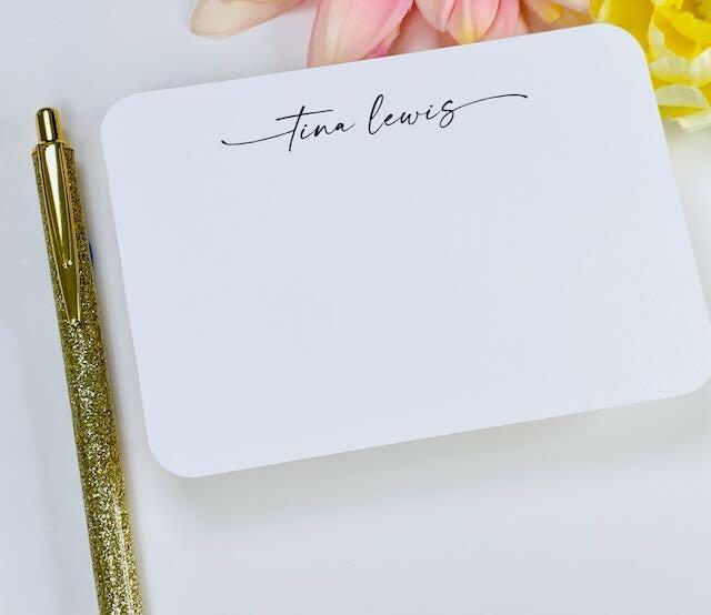 Personalized Note Cards, Set of 12