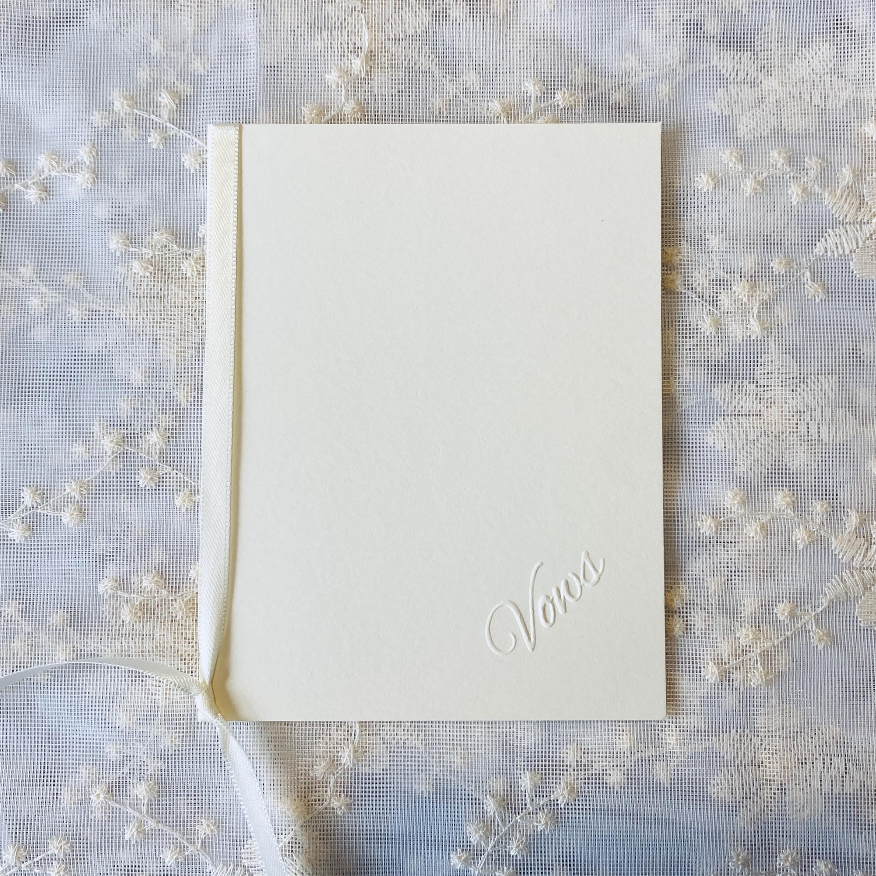 Embossed Ivory Wedding Vow Books - Set of 2 Minimalist Keepsakes