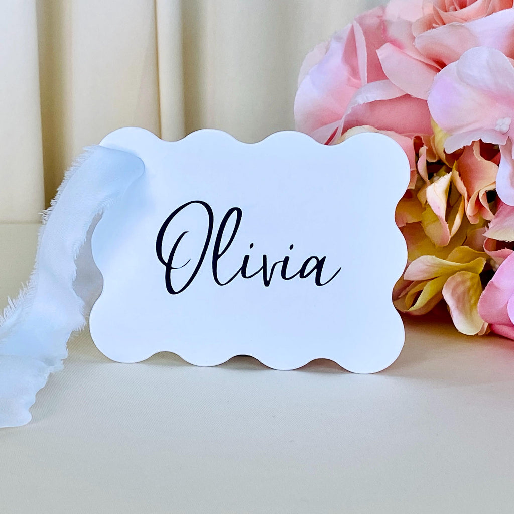 Wavy Place Cards, DIY place card, Blank, Set of 20