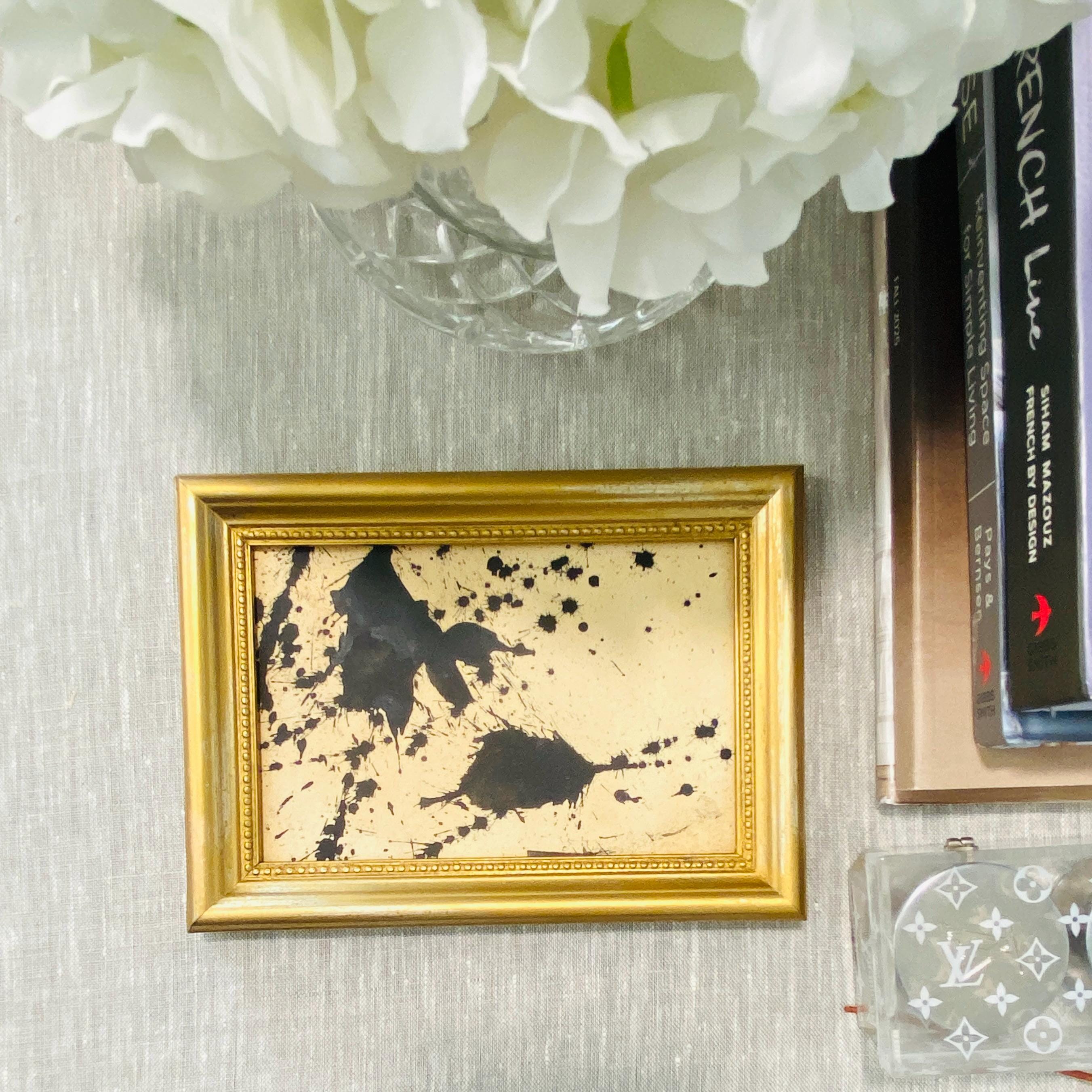 Modern Abstract Painting in Vintage Gold Frame
