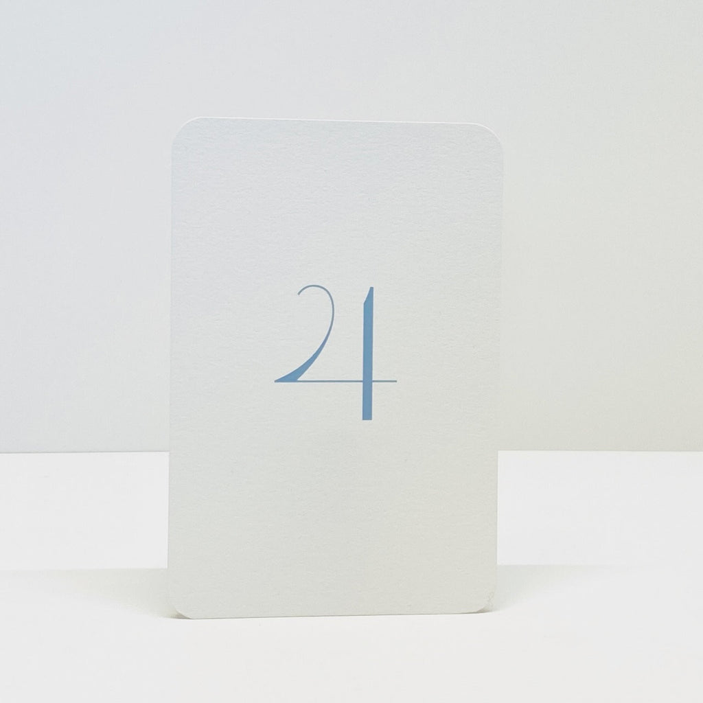 Wedding Table Numbers 1- 20, Dusty Blue, 4 x 6