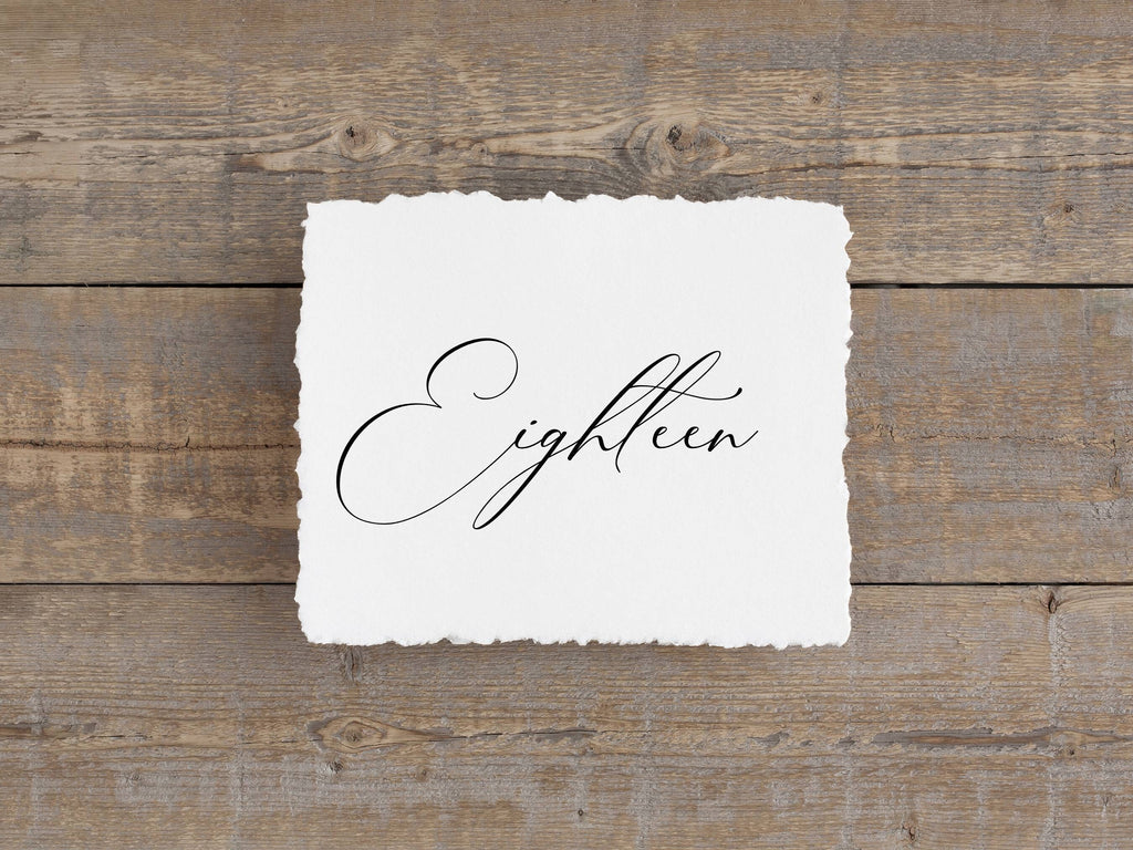 Deckle Edge Wedding Table Numbers