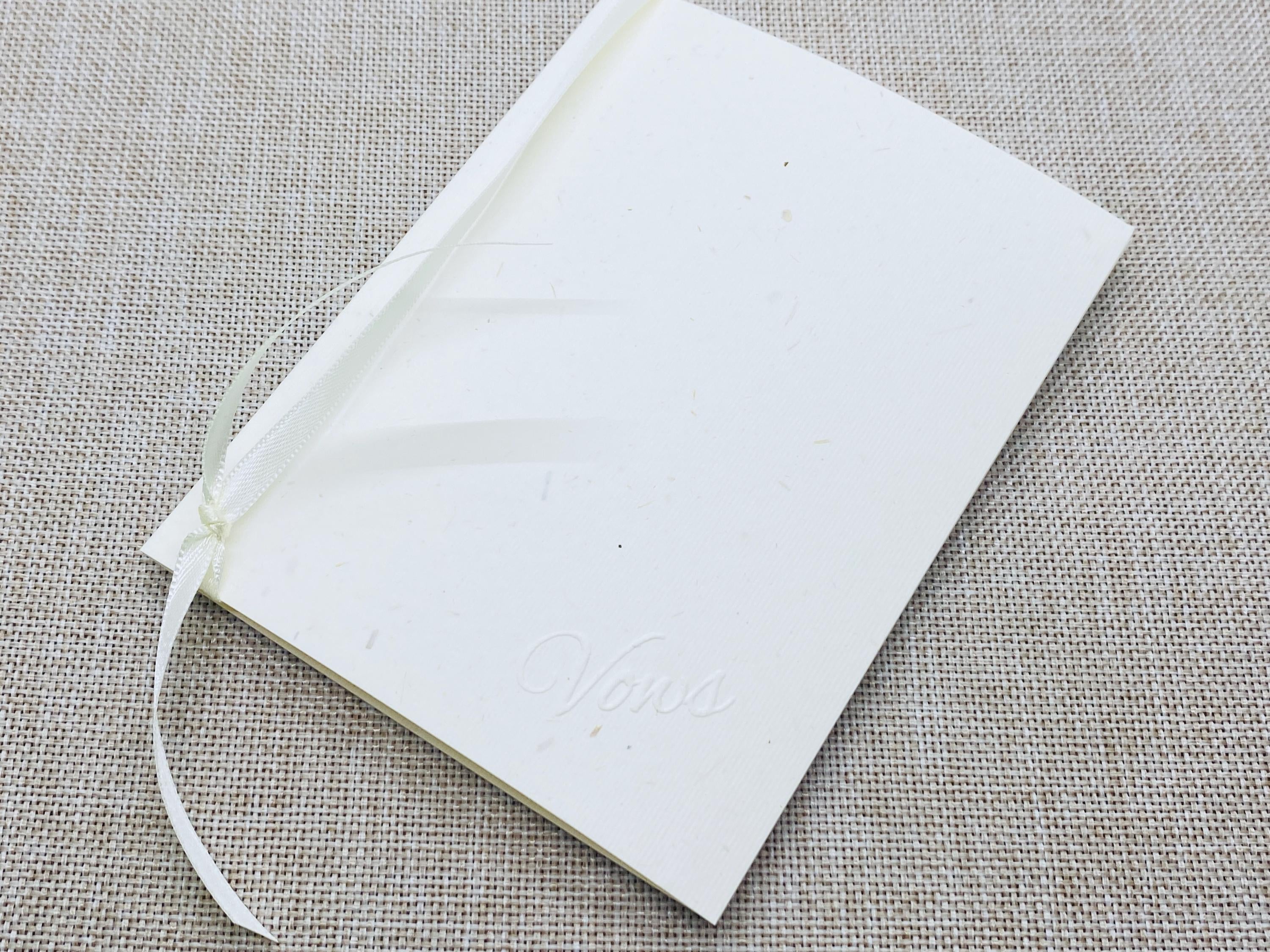 Embossed Ivory Wedding Vow Books - Set of 2 Minimalist Keepsakes