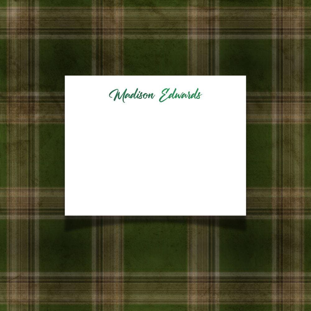 Watercolor Lettering Personalized Stationery Cards, Set of 12