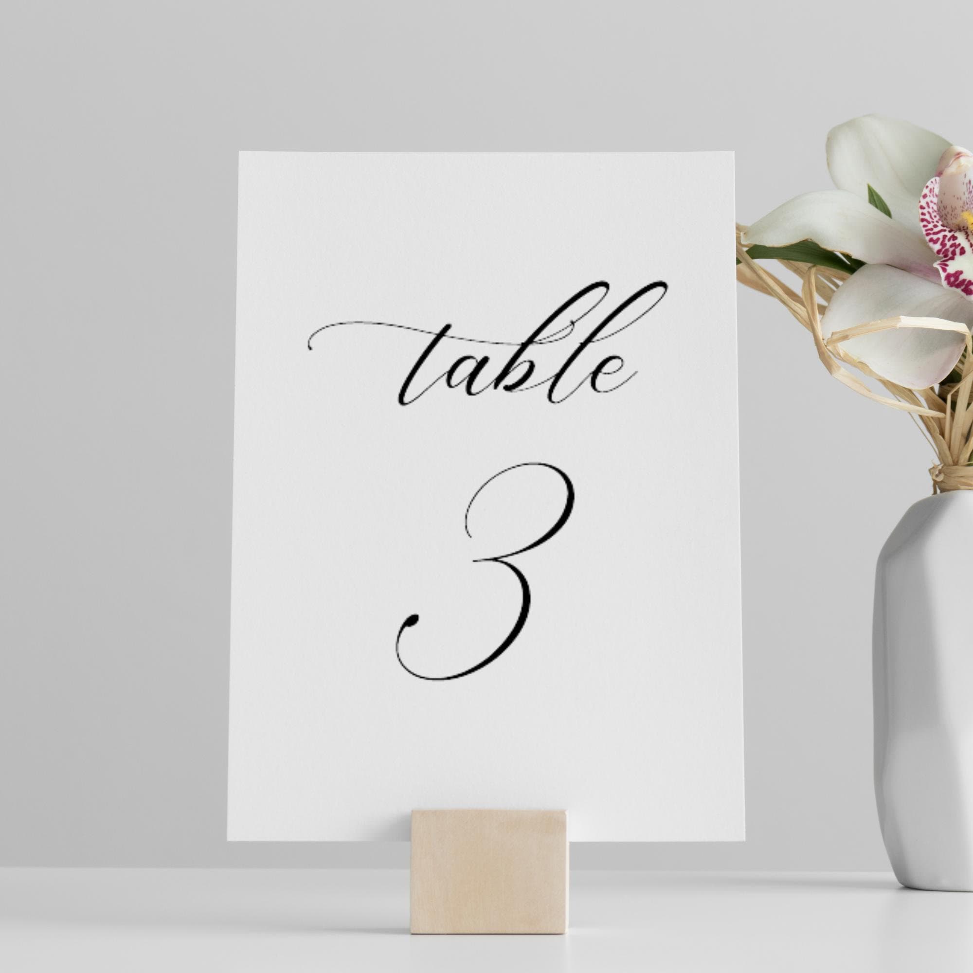 Calligraphy Wedding Table Numbers