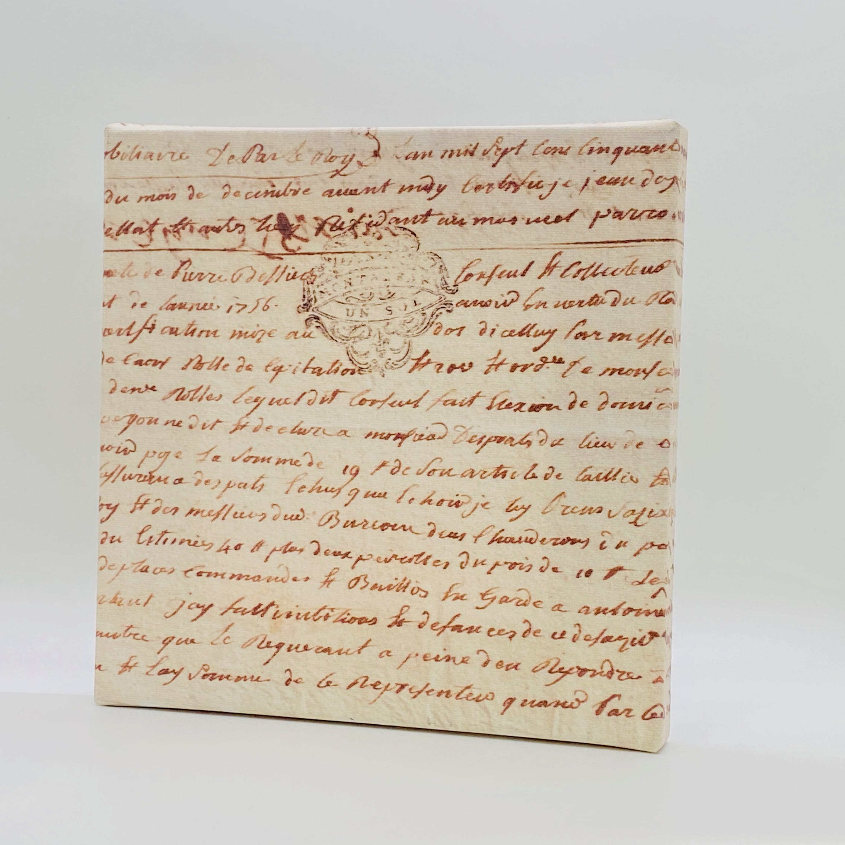 French Script Art Print 8x8 – Vintage Parisian Typography Wall Art, Neutral Antique Style Decor