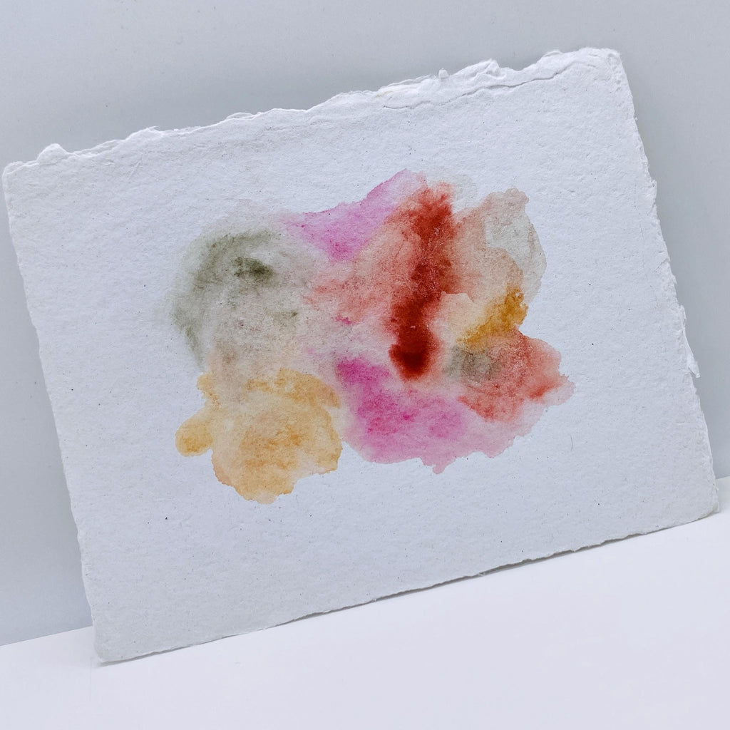 Original Abstract Watercolor Painting: 5x7 Modern Art, Acrylic Frame