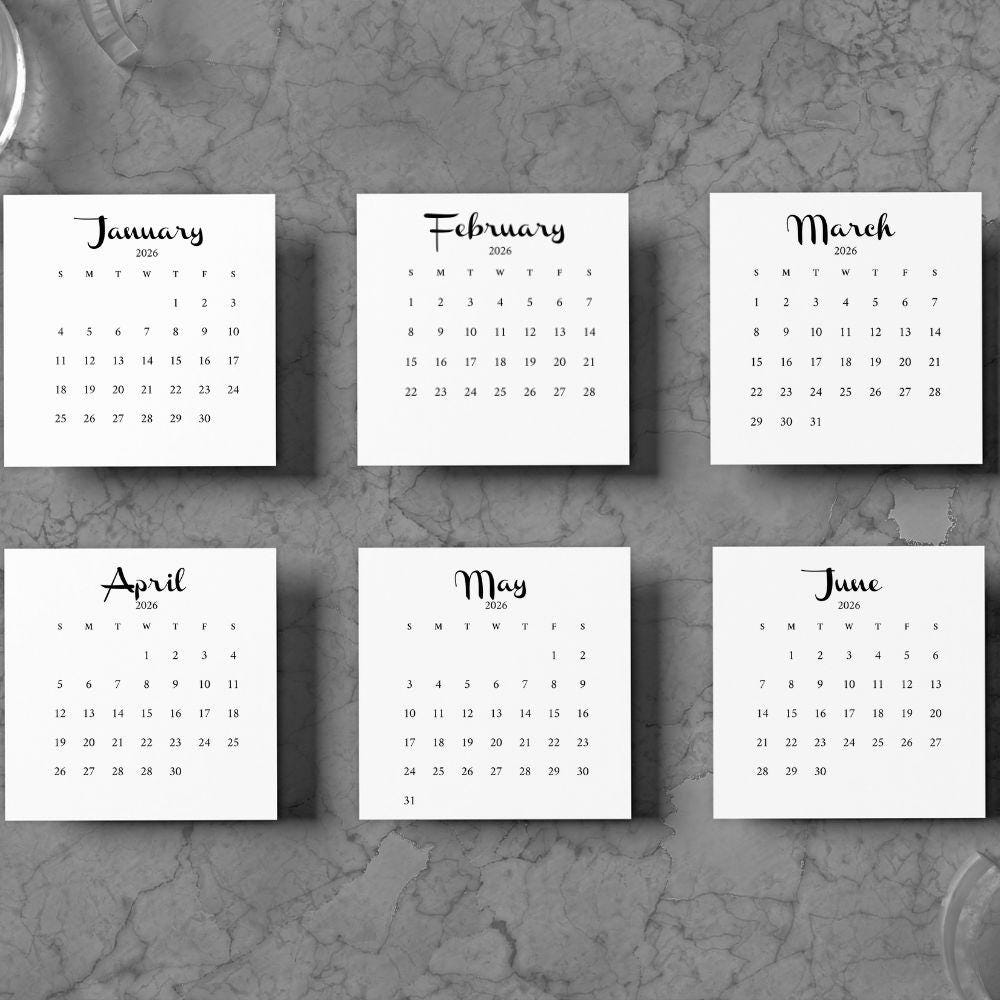 2026 Desk Calendar, Minimalist Calendar Set
