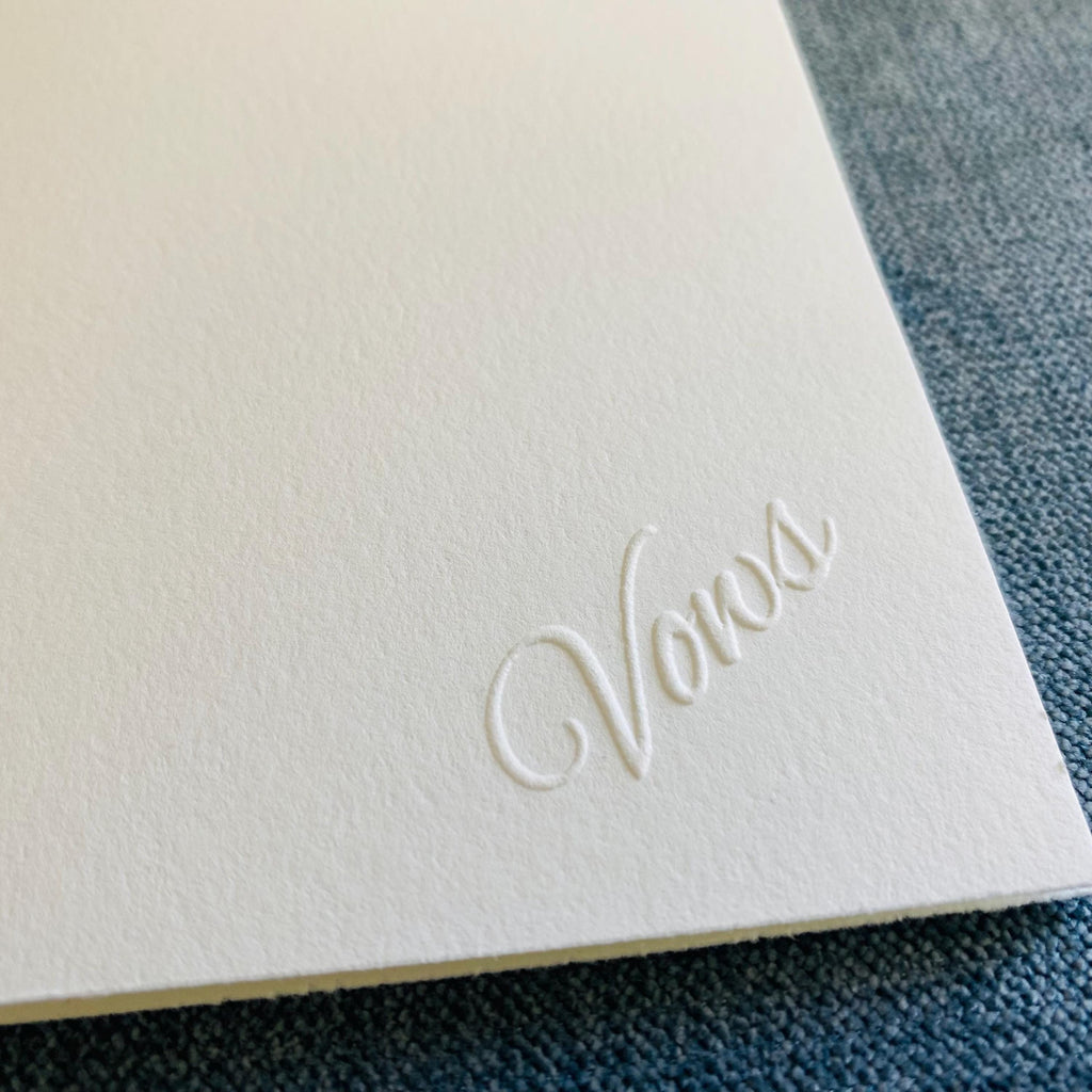 Embossed Ivory Wedding Vow Books - Set of 2 Minimalist Keepsakes