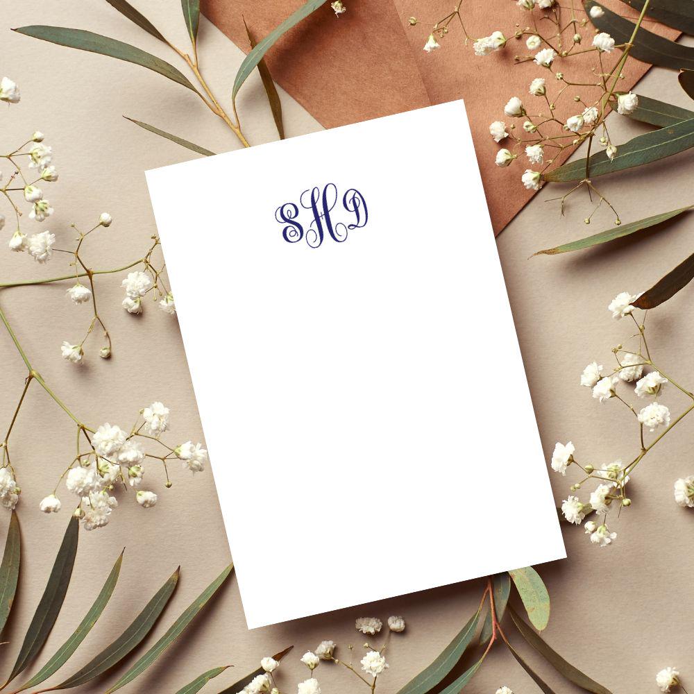 Monogram Personalized Jotter Cards, Set of 12