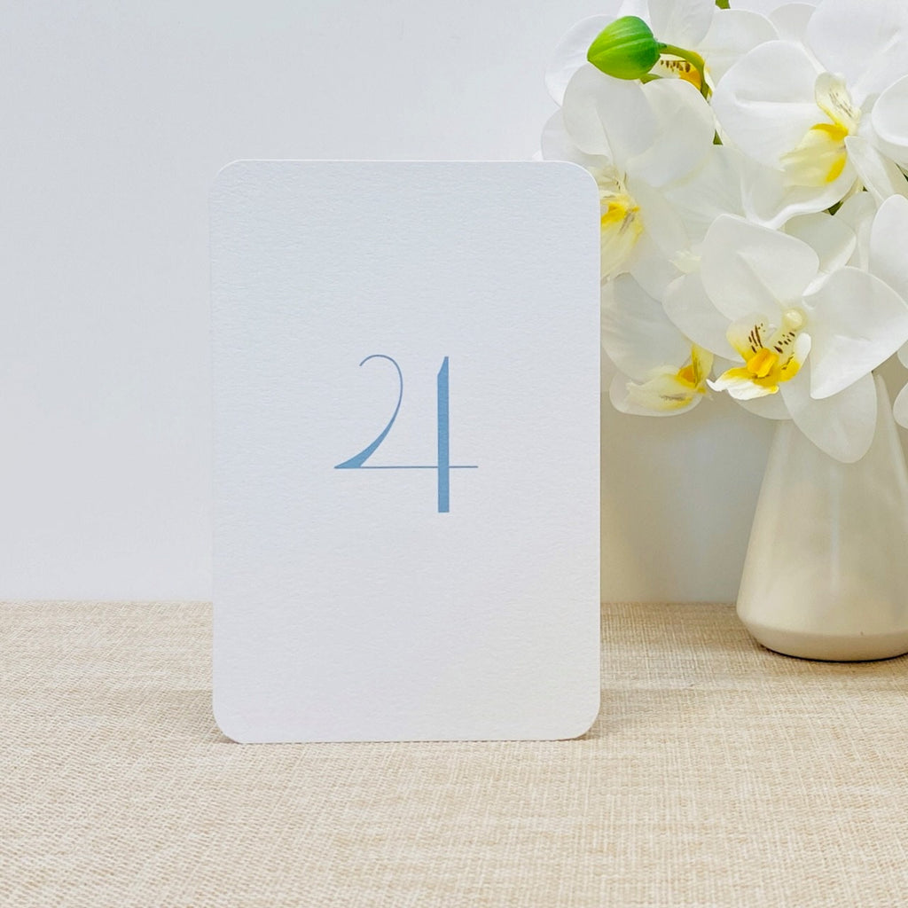 Wedding Table Numbers 1- 20, Dusty Blue, 4 x 6