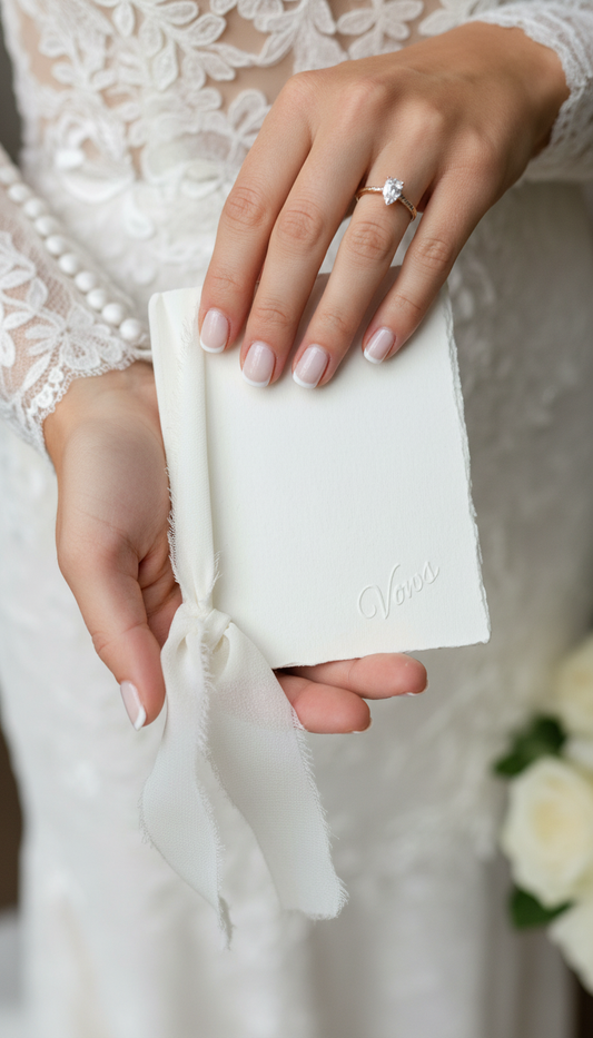 Wedding Vow Books Set of 2 Ivory, Minimalist Ceremony Keepsake