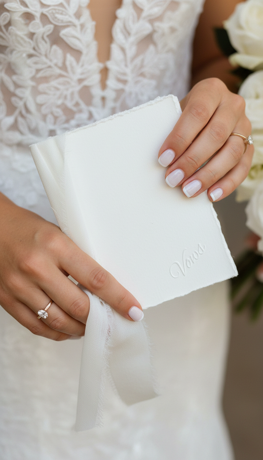 Wedding Vow Books Set of 2 Ivory, Minimalist Ceremony Keepsake