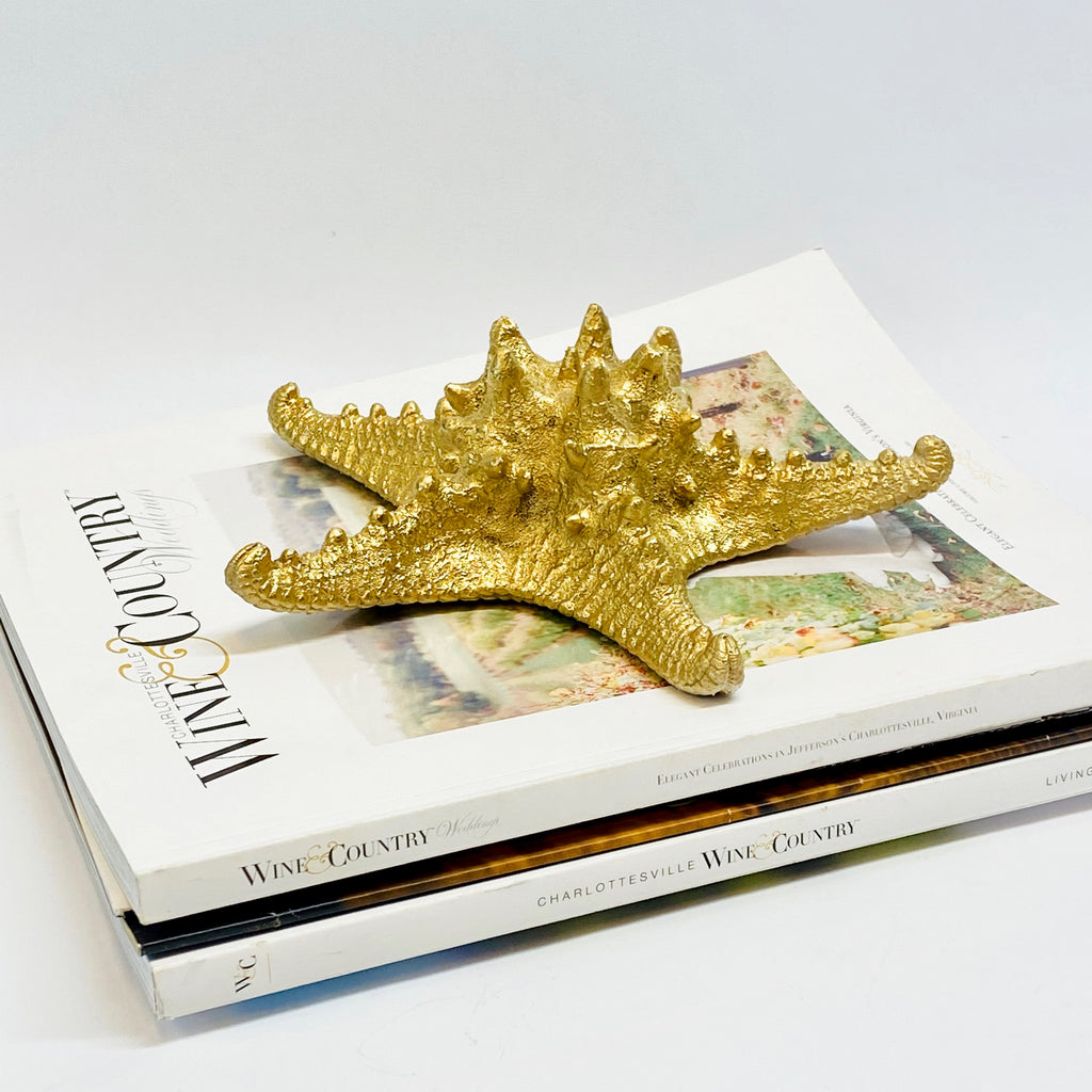 Gold Starfish Coastal Decor