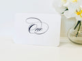 Script Wedding Table Numbers, Single-sided 4x6 Calligraphy Design, Numbers 1-20, Landscape format
