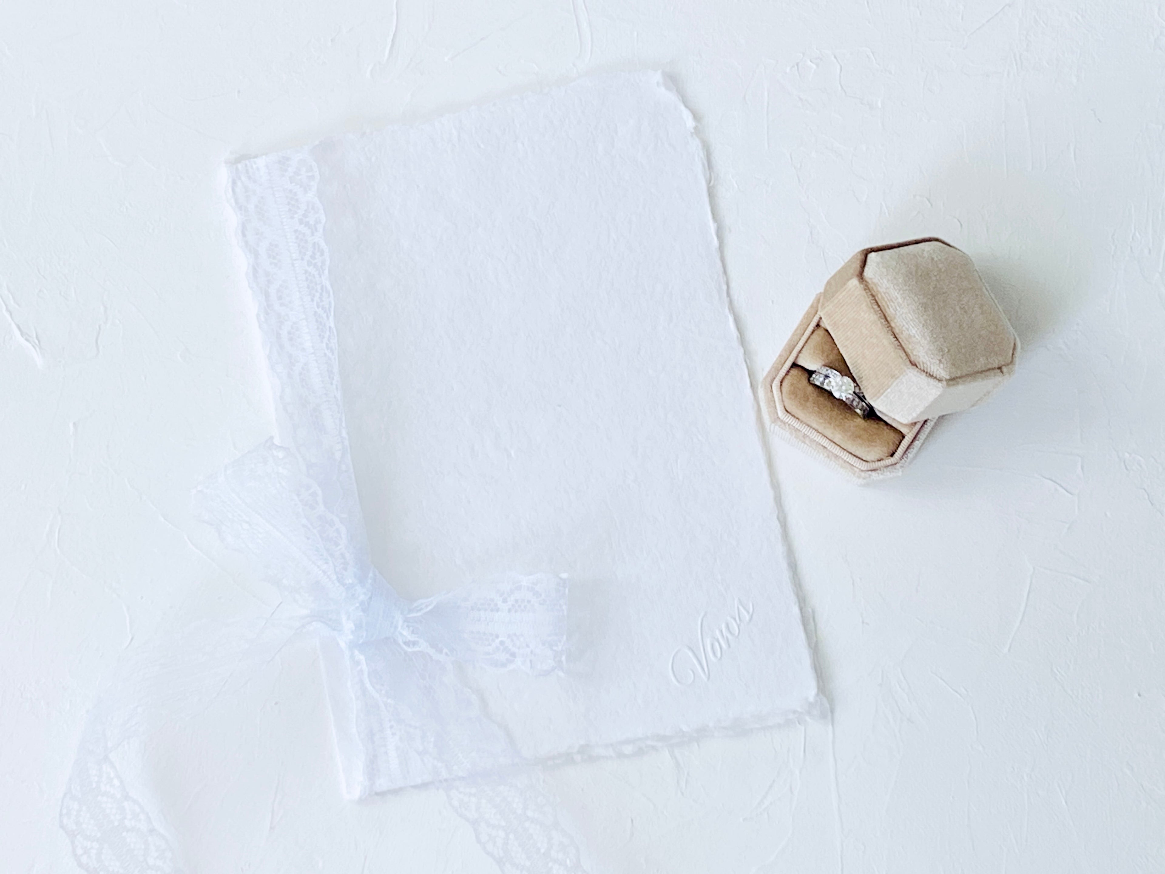 Embossed Wedding Vow Book with a lace ribbon, Set of 2