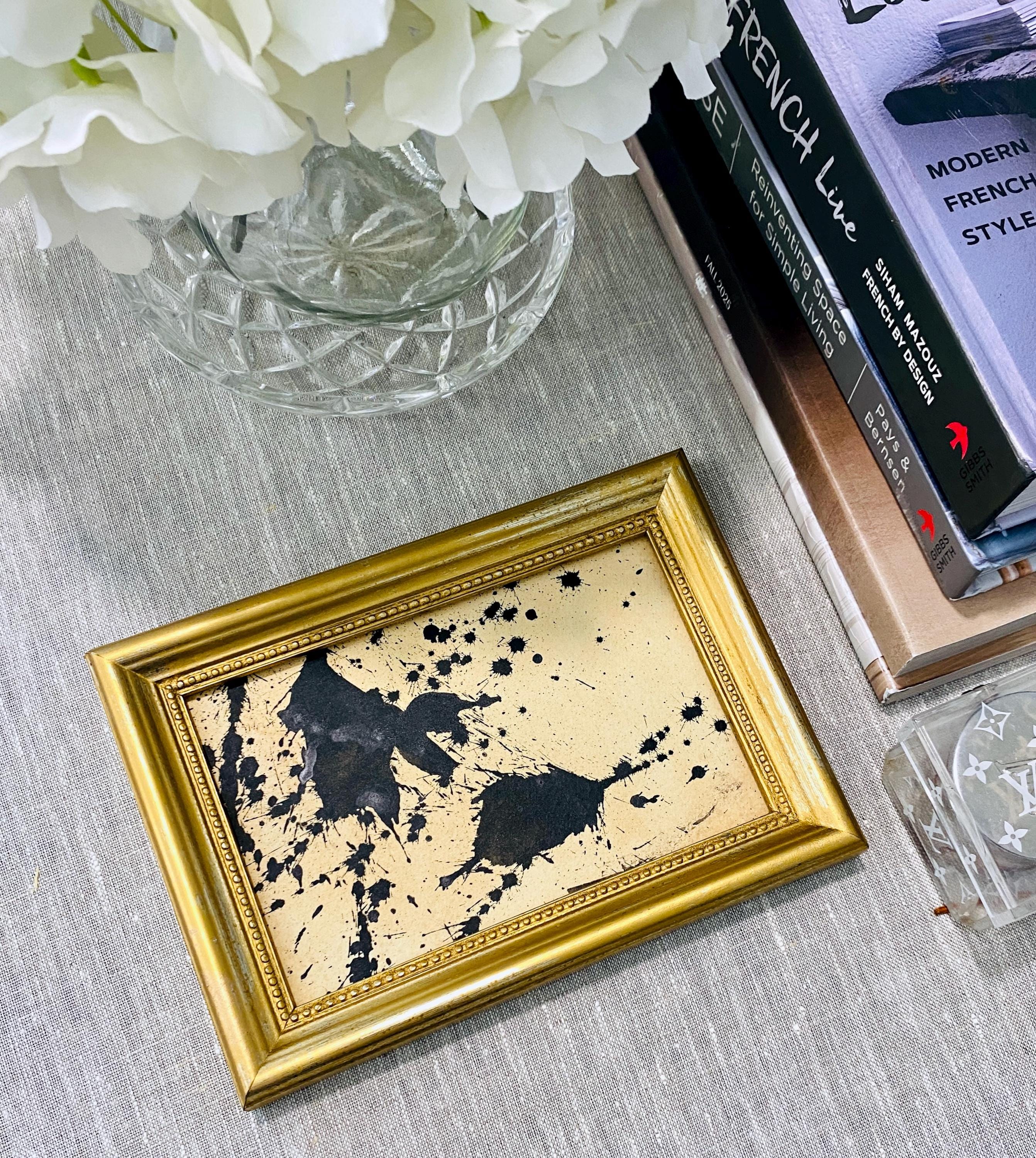 Modern Abstract Painting in Vintage Gold Frame