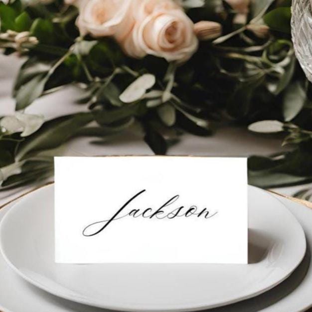 Calligraphy Place Card,  Wedding Place Cards with guest name printing, Set of 100