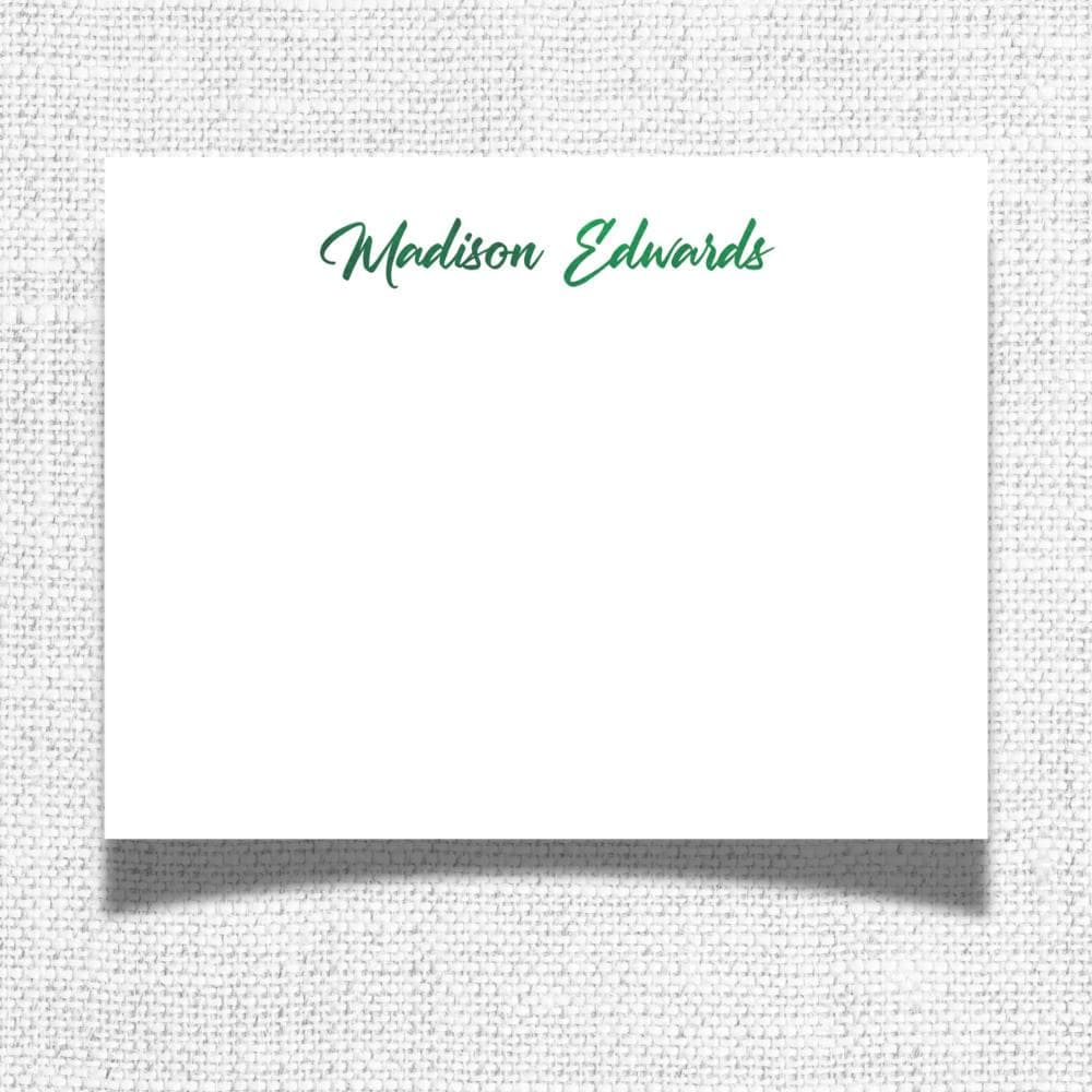 Watercolor Lettering Personalized Stationery Cards, Set of 12