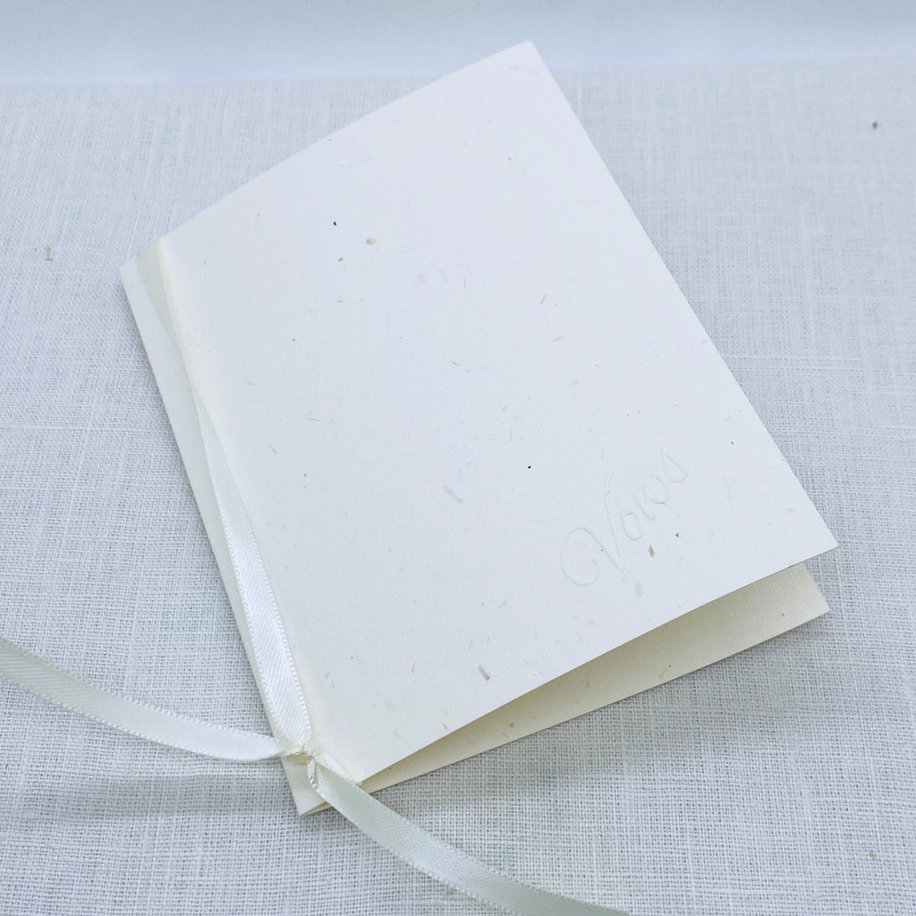 Embossed Ivory Wedding Vow Books - Set of 2 Minimalist Keepsakes