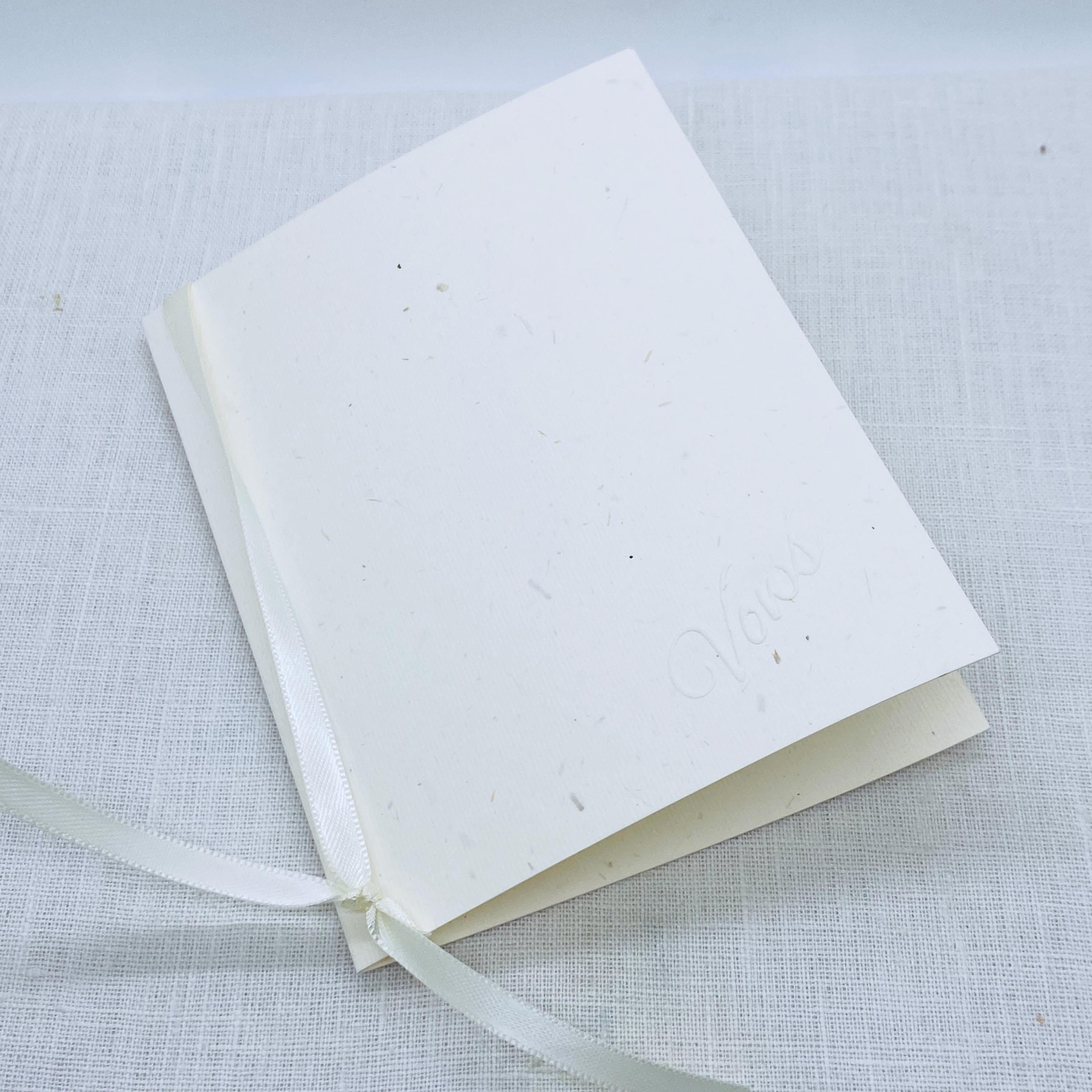 Embossed Ivory Wedding Vow Books - Set of 2 Minimalist Keepsakes