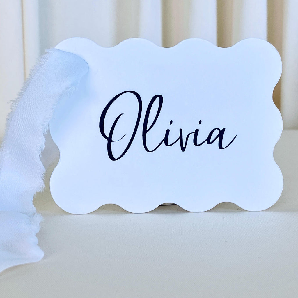 Wavy Place Cards, DIY place card, Blank, Set of 20