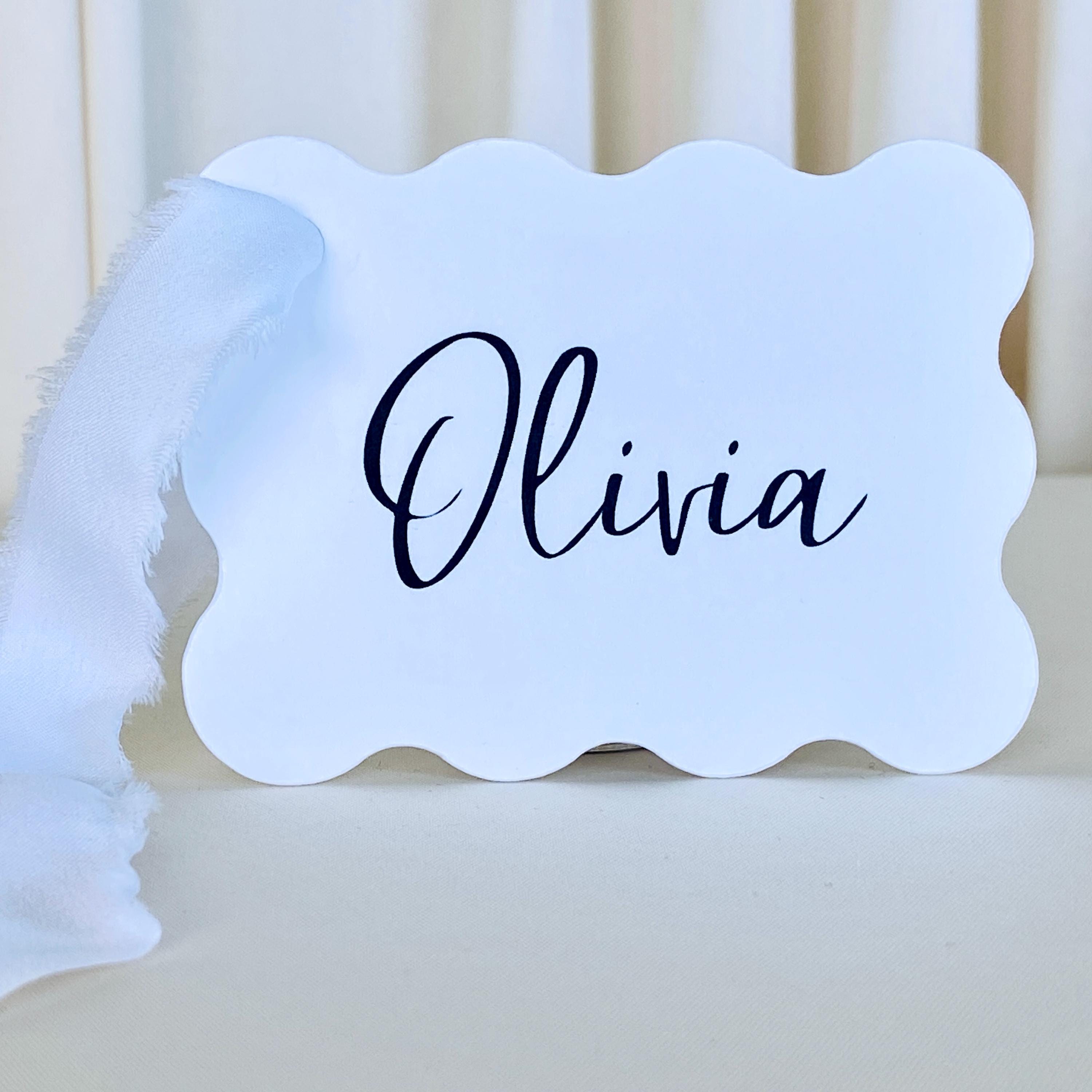 Wavy Place Cards, DIY place card, Blank, Set of 20