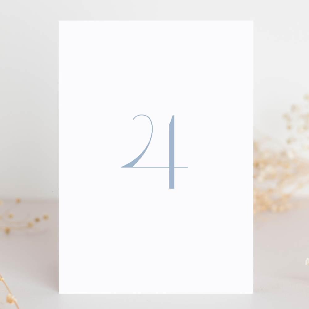 Dusty Blue Minimalist Table Numbers for Weddings and Events