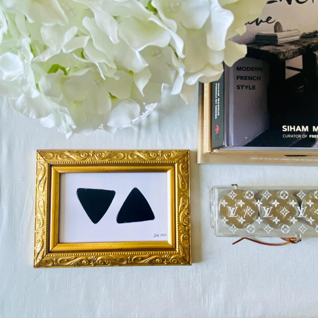 Modern Abstract Art Print in Vintage Gold Frame