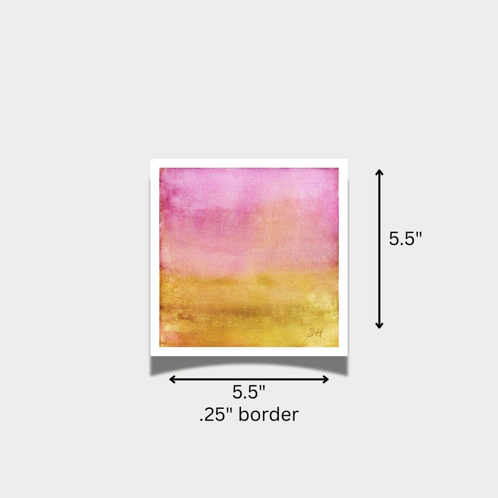 Watercolor Art Print, Abstract, Pink Rose Gold Hues (5.5x5.5)