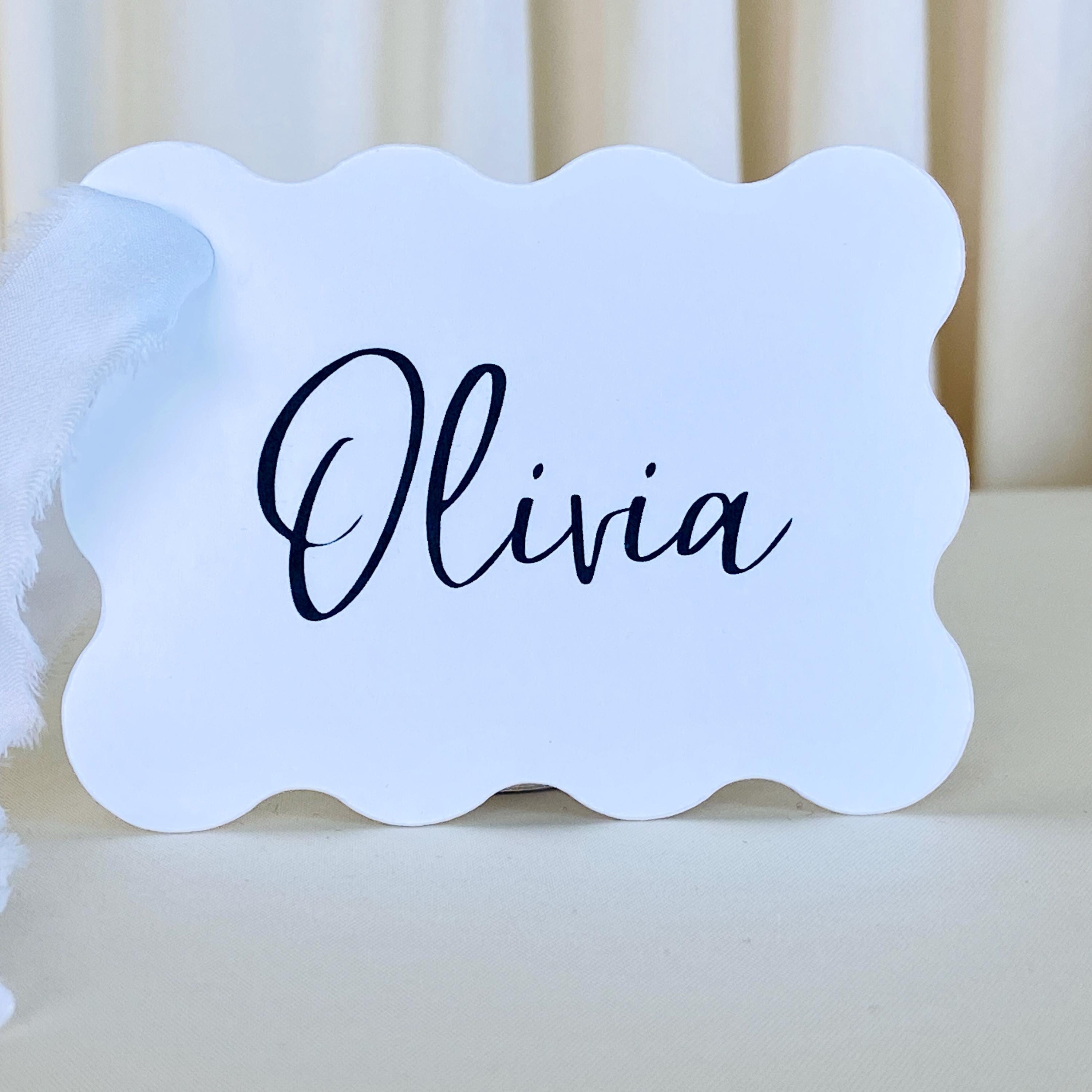 Wavy Place Cards, DIY place card, Blank, Set of 20