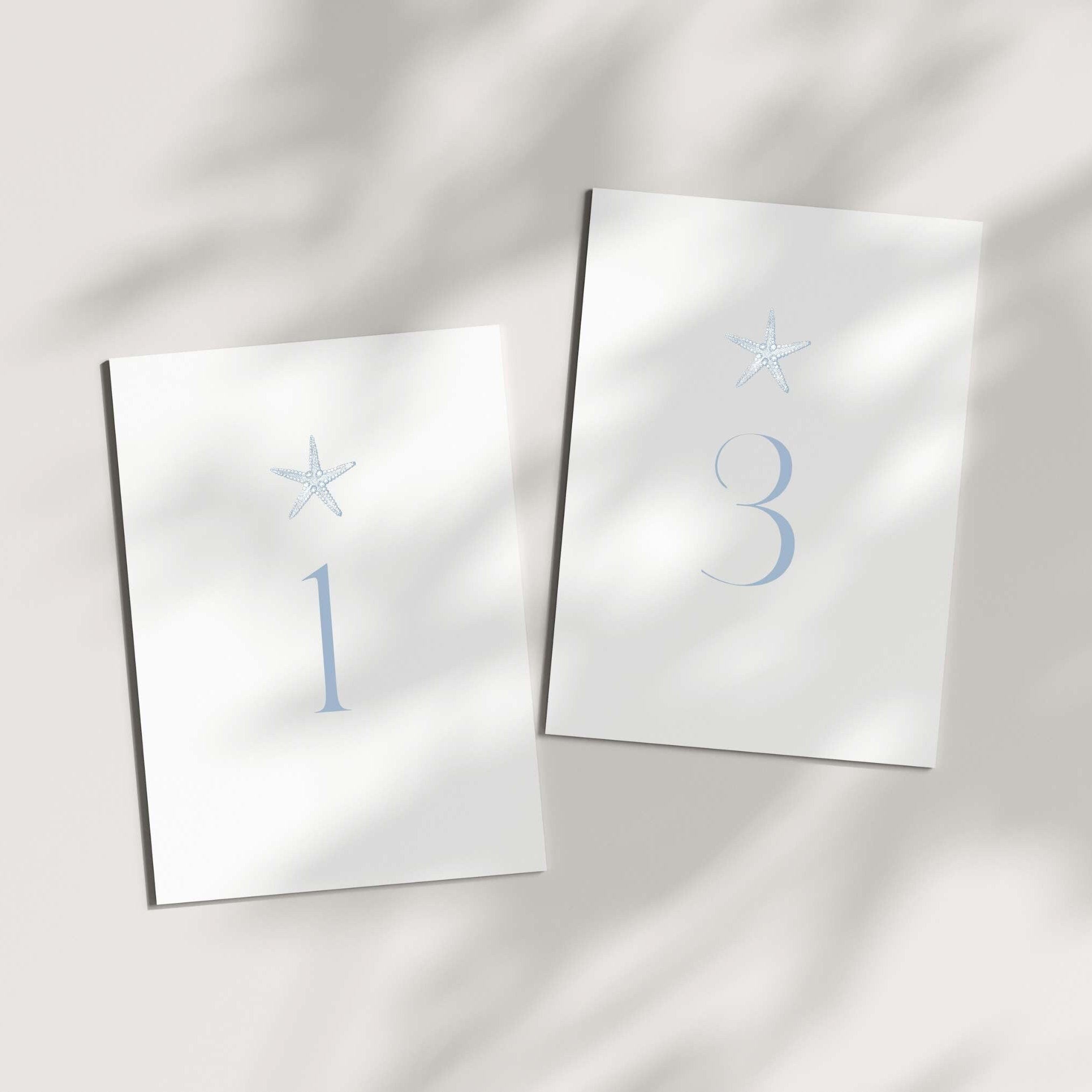 Starfish Wedding Table Numbers