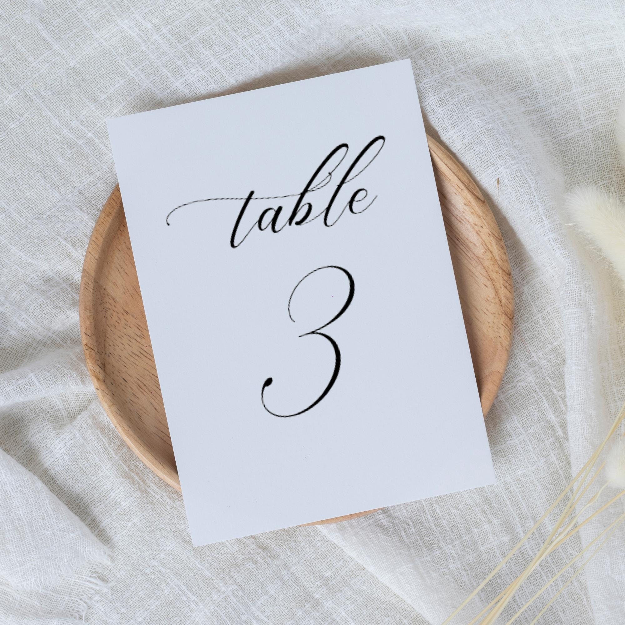 Calligraphy Wedding Table Numbers
