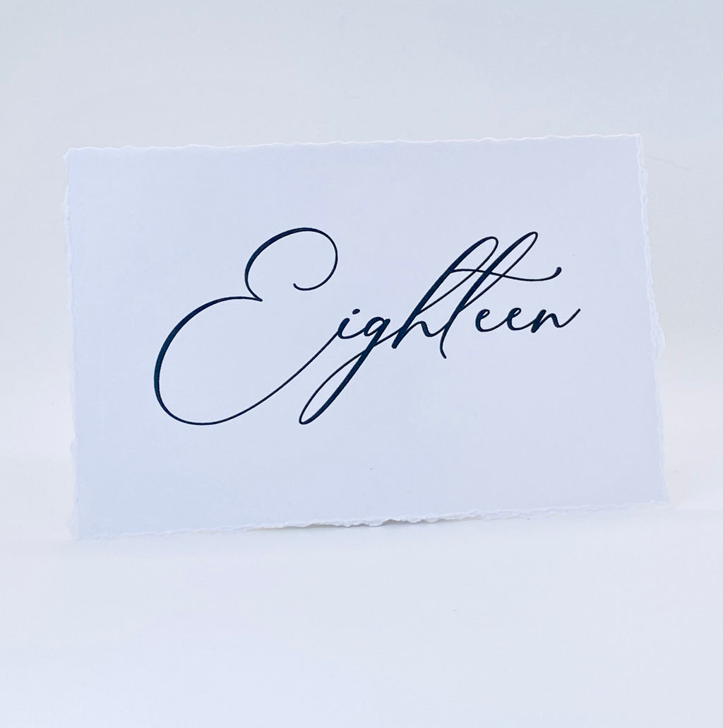 Deckle Edge Wedding Table Numbers