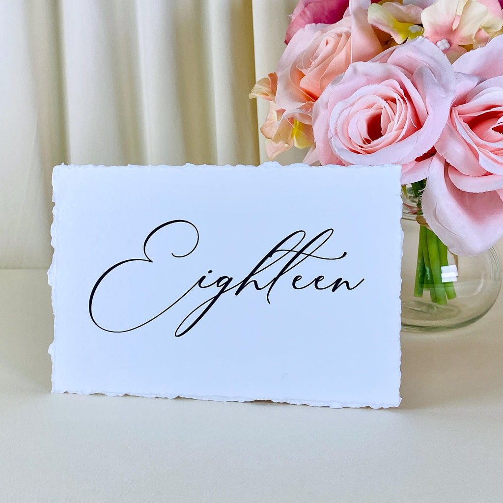Deckle Edge Wedding Table Numbers