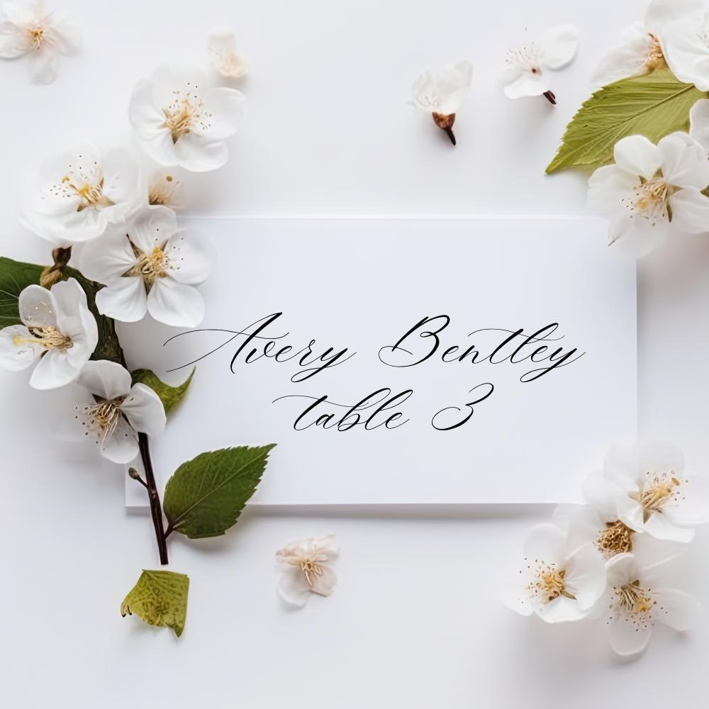 Calligraphy Place Card,  Wedding Place Cards with guest name printing, Set of 100